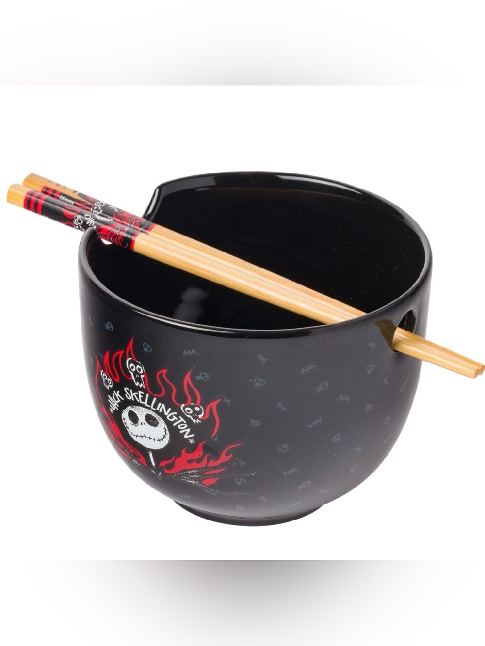 Disney’s “Nightmare Before Christmas” Jack Skellington Ceramic Bowl w/Chopsticks